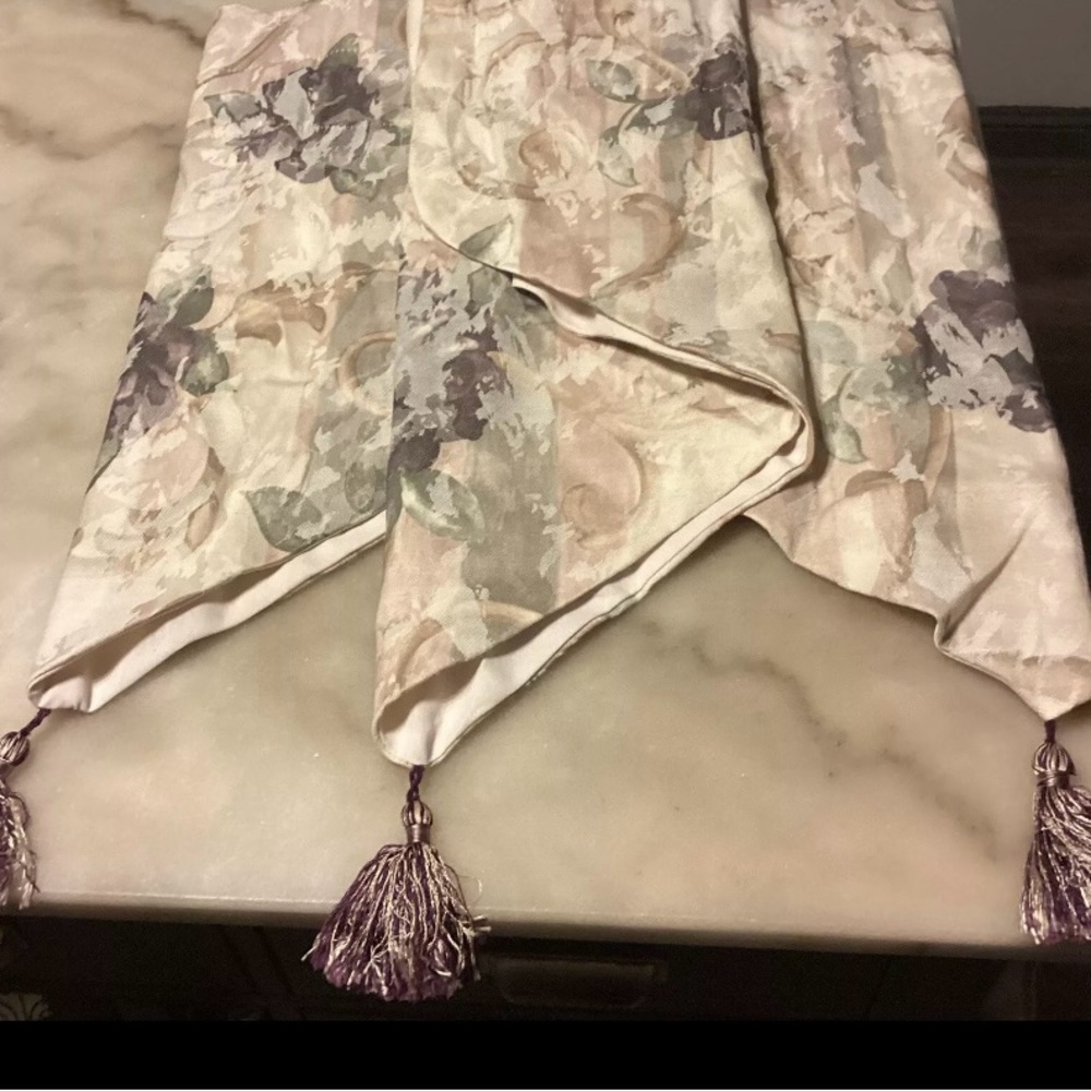 3x Croscill Chambord Cassis Ascot Valances Amethyst Roses/florals